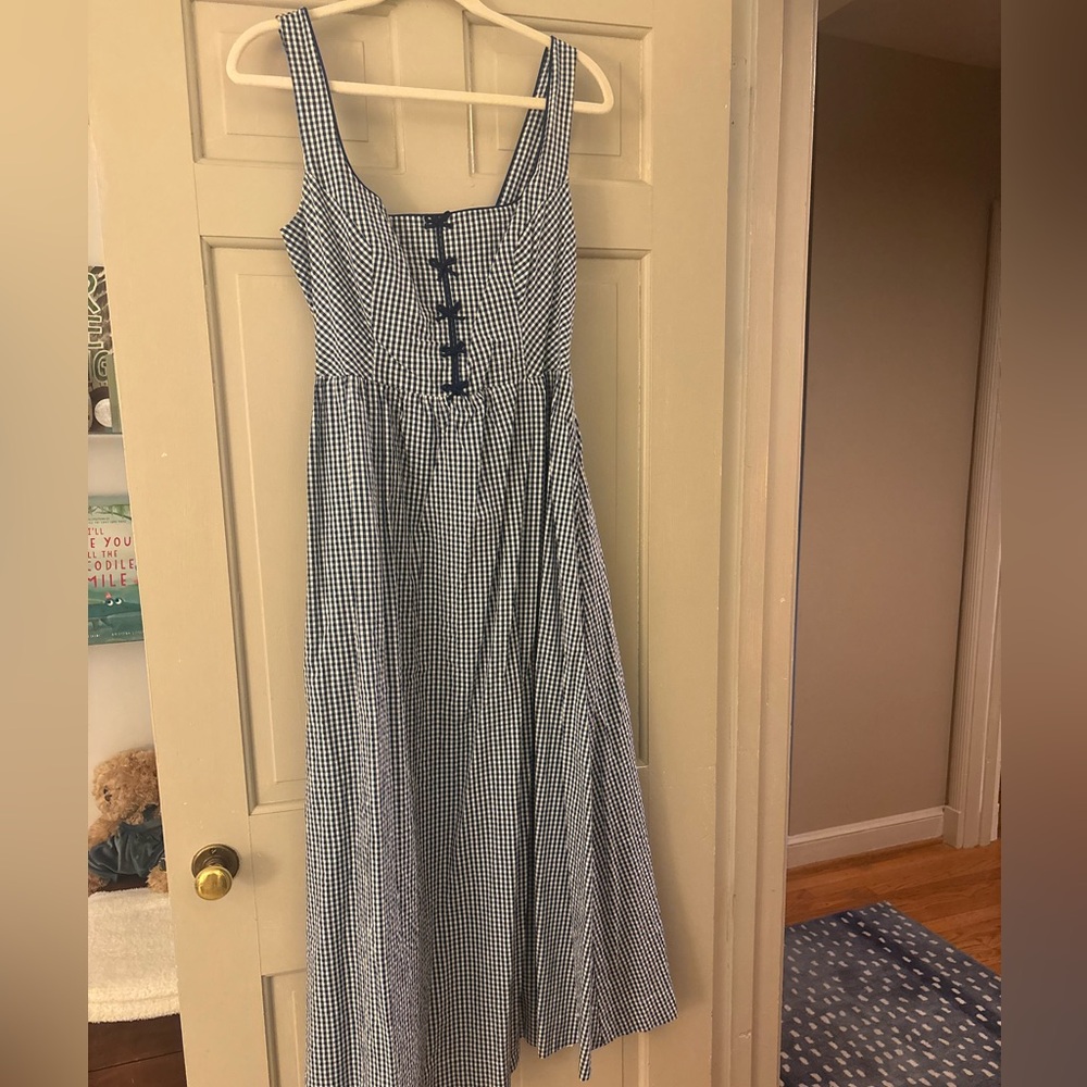 Blue and White Gingham Dress - Picture 3 of 4